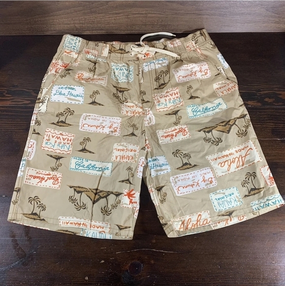 Old Navy Other - Hawaiian Palm Tree Sail Big Khulna Mens Swim Trunks Shorts Size…